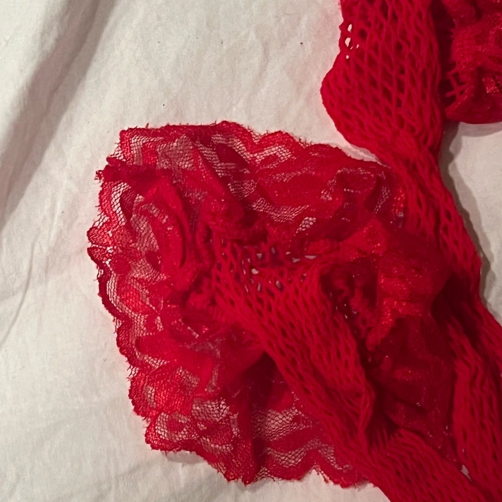 red lace knee high tights